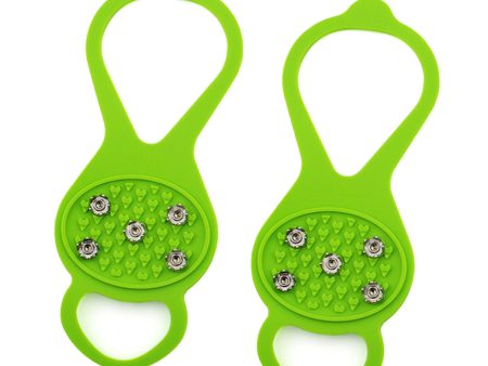 1 Pair 5 Teeth Anti-slip Ice Snow Shoe Walk Cleats Grips Green Hot on Sale