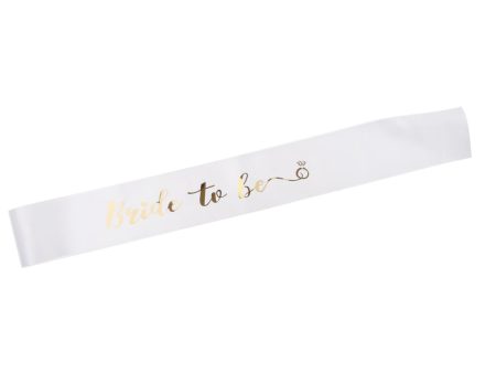 Glitter Bride To Be Diamond Satin Sash Bridal Shower Party Sashes White Online now