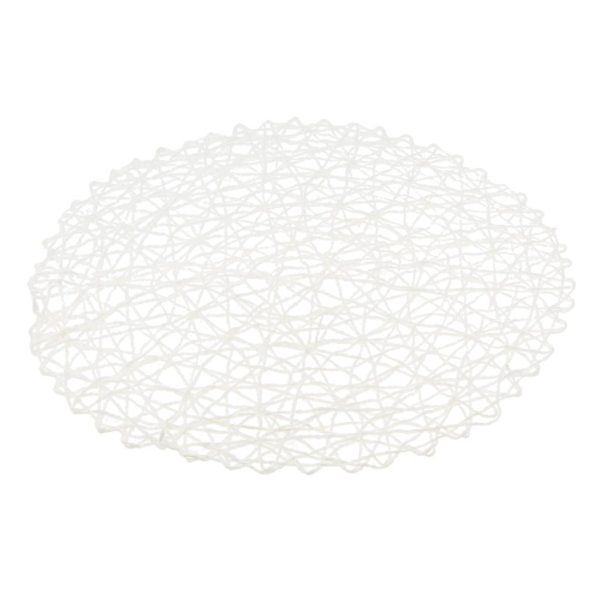 Modern Decorative Placemats Paper Fiber woven Round Place Mat New White Discount